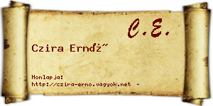 Czira Ernő névjegykártya